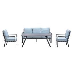 Foto van Garden impressions senja lounge dining set stoel-bank 4-delig - mint grijs