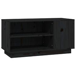 Foto van Vidaxl tv-meubel 80x35x40,5 cm massief grenenhout zwart