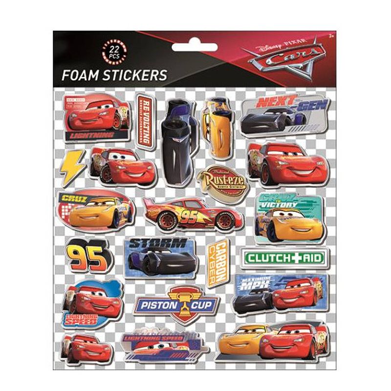 Foto van Disney foamstickers cars 24 x 20,5 cm 22-delig rood