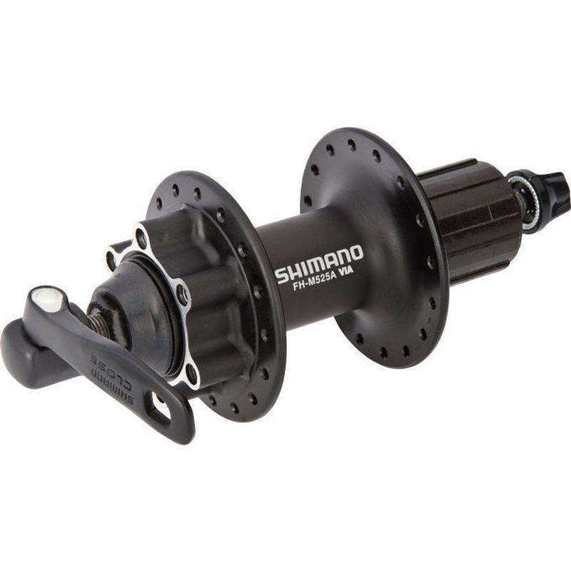 Foto van Achternaaf shimano fh-m525 8/9/10 speed - 36 gaats 6 bouts remschijfbevestiging - zwart