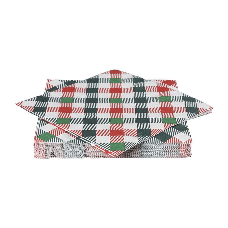 Foto van Servetten tartan mix - multikleur - 20 stuks - 33x33 cm