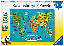 Foto van Dieren wereldkaart (150 xl stukjes) - puzzel;puzzel (4005556132874)