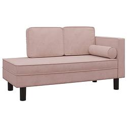 Foto van Vidaxl chaise longue met kussens en bolster fluweel roze