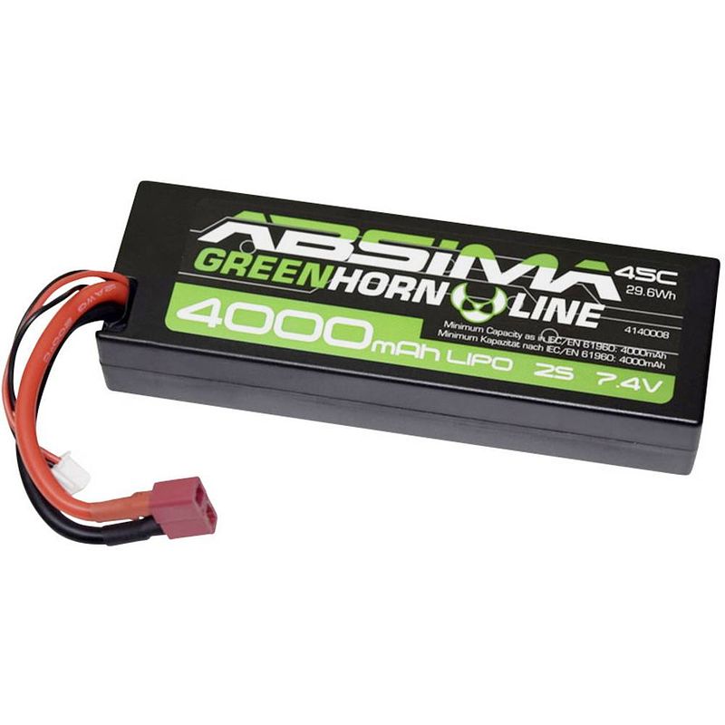 Foto van Absima lipo accupack 7.4 v 4000 mah aantal cellen: 2 45 c box hardcase t-stekkersysteem