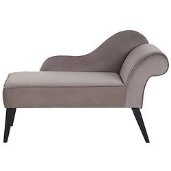 Foto van Beliani biarritz - chaise longue-grijs-fluweel