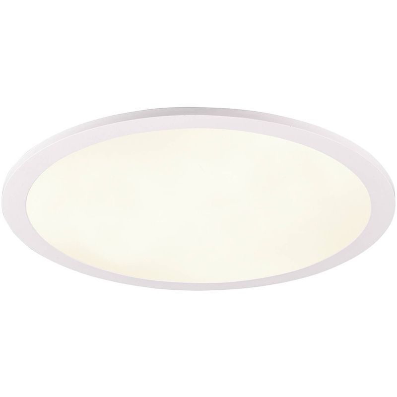 Foto van Led plafondlamp - plafondverlichting - trion tiberon - 20w - natuurlijk wit 4000k - rond - mat wit - kunststof