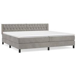 Foto van The living store boxspringbed - zacht fluweel - bed 203x203x78/88 cm - pocketvering matras - middelharde ondersteuning