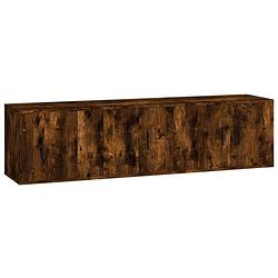 Foto van The living store televisiekastenset - gerookt eiken - 2x 57x34.5x40 cm en 1x 40x34.5x40 cm