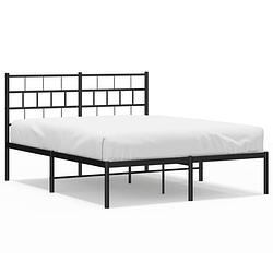 Foto van Vidaxl bedframe met hoofdbord metaal zwart 120x190 cm