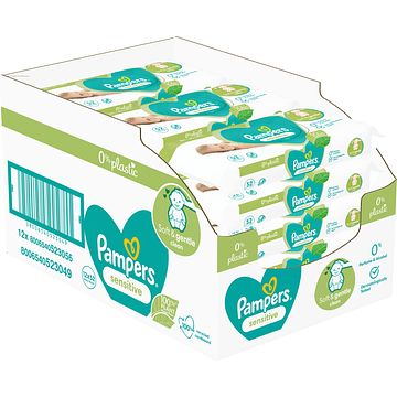 Foto van Pampers sensitive babydoekjes 12 x 52 aanbieding bij jumbo | 30% korting