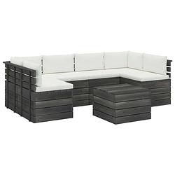 Foto van Vidaxl 7-delige loungeset met kussens pallet massief grenenhout