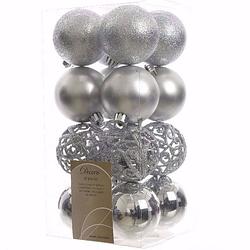 Foto van Christmas silver kerstboom decoratie kerstballen zilver 16 stuks - kerstbal