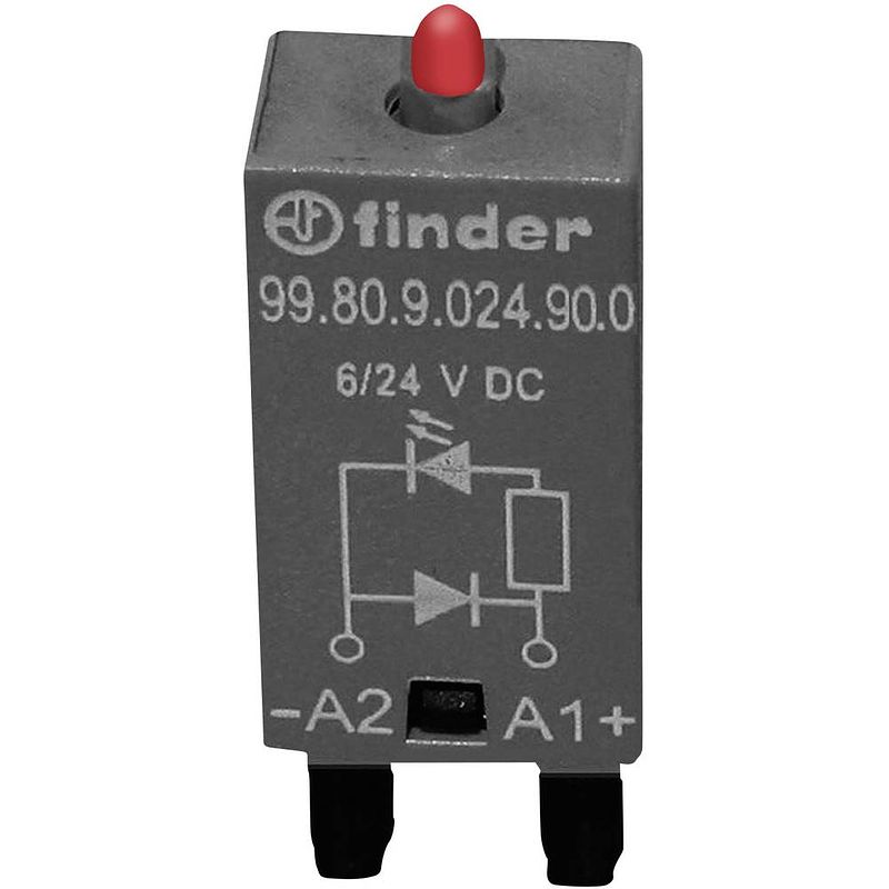 Foto van Finder steekmodule met vrijloopdiode, met led 99.80.9.024.90.0 lichtkleur: rood geschikt voor model: finder 94.54.1, finder 94.84.3, finder 95.85.3, finder