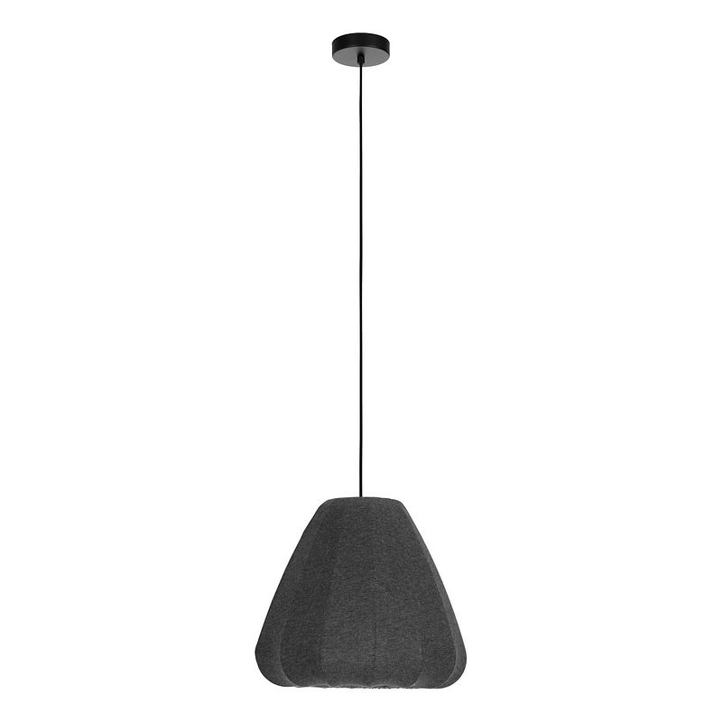 Foto van Eglo barlaston hanglamp - e27 - ø 35 cm - zwart/grijs - textiel