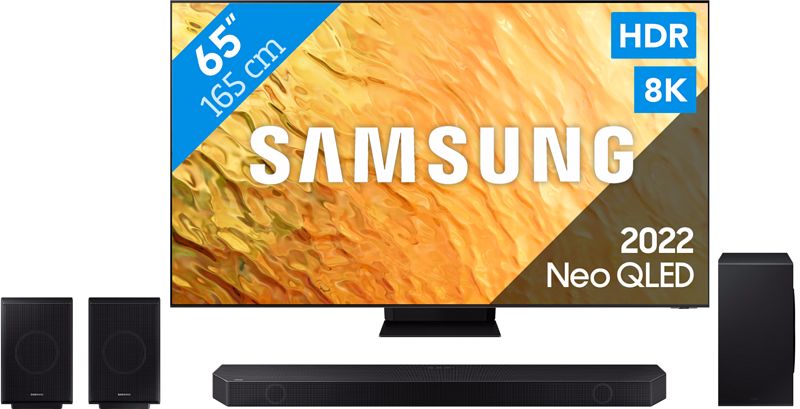 Foto van Samsung neo qled 8k 65qn800b (2022) + soundbar