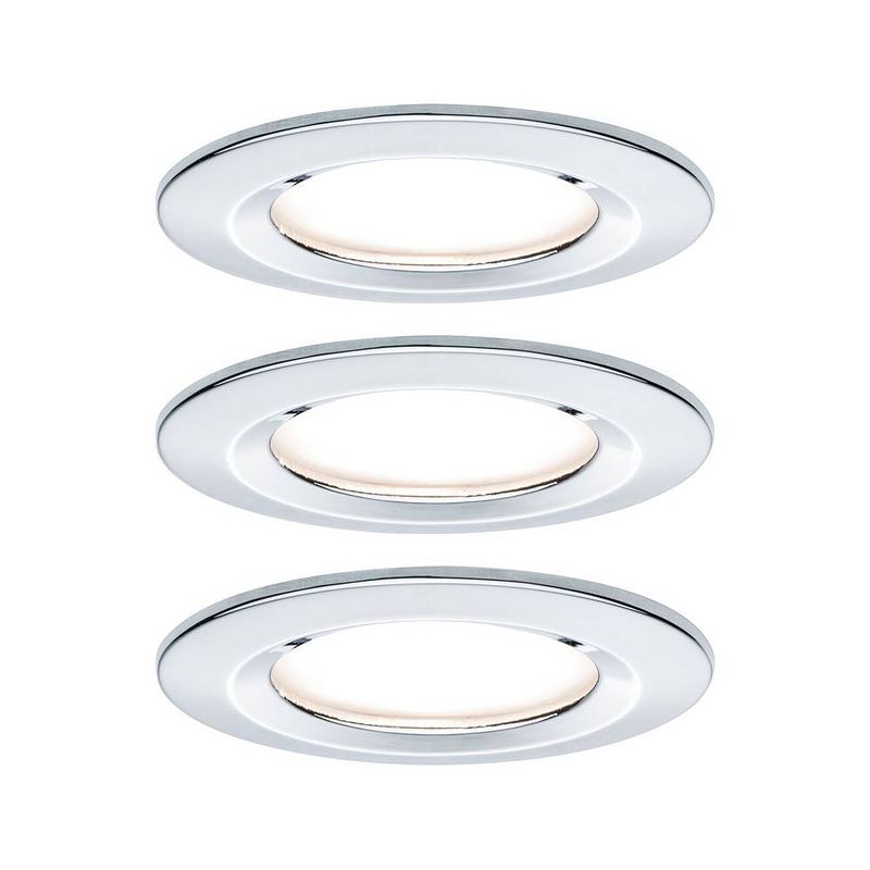 Foto van Paulmann nova inbouwlamp voor badkamer set van 3 stuks led led 18 w ip44 chroom (glanzend)