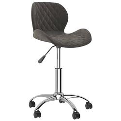 Foto van The living store draaibare eetstoelen - donkergrijs - fluweel - 39 x 51 x (71.5 - 83.5) cm - verchroomd staal