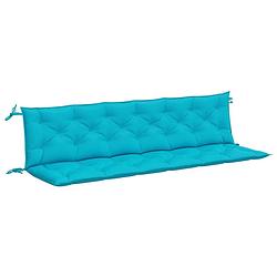 Foto van Vidaxl tuinbankkussens 2 st 200x50x7 cm stof turquoise