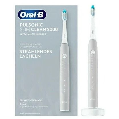 Foto van Oral b pulsonic slim clean 2000 tandenborstel grijs