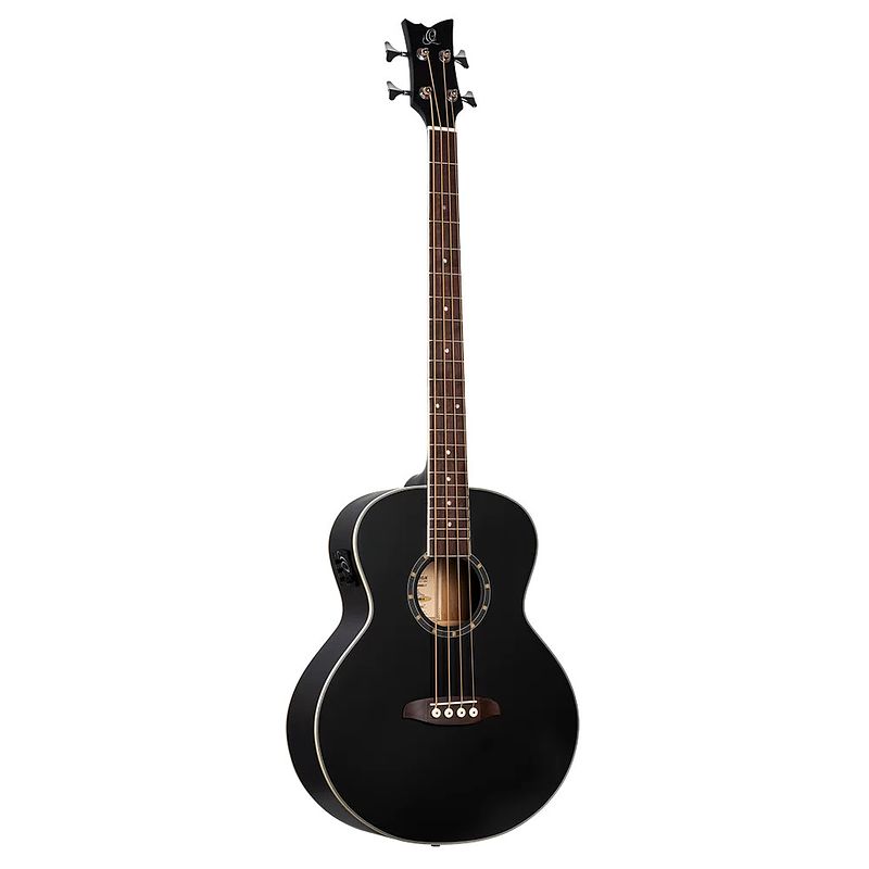 Foto van Ortega d7e-sbk-4 deep series 7 medium scale bass satin black elektrisch-akoestische bas