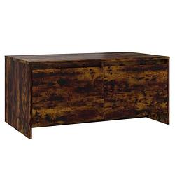 Foto van The living store banktafel - gerookt eiken - 90 x 50 x 41.5 - stevige constructie