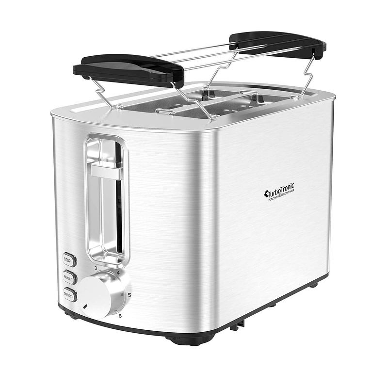 Foto van Turbotronic bf12 broodrooster - toaster - 2 boterhammen - rvs