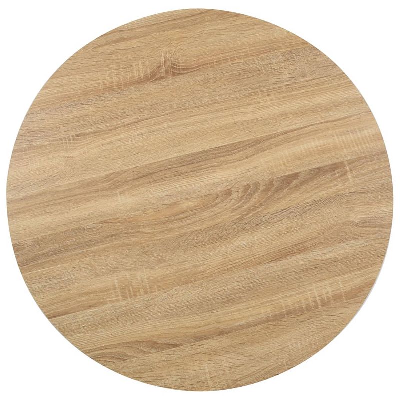 Foto van The living store elegante bistrotafel mdf houtnerfpatroon - 80 x 75 cm - lichtbruin en wit