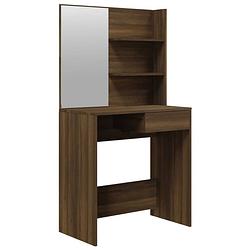 Foto van The living store kaptafel modern bruineiken - 74.5 x 40 x 141 cm - hoge kwaliteit