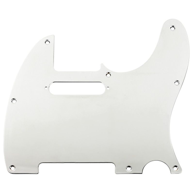 Foto van Fender 8-hole mount plated telecaster pickguard chrome slagplaat voor fender telecaster