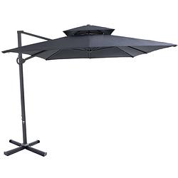 Foto van Sorara® roma classic zweefparasol 270 x 360 cm grijs