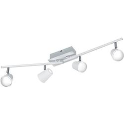 Foto van Led plafondspot - trion narca - 24w - warm wit 3000k - 4-lichts - rechthoek - mat wit - aluminium