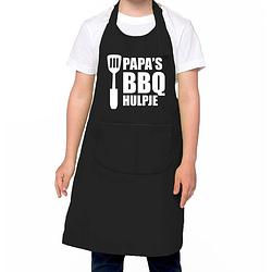 Foto van Papa s bbq hulpje barbecue schort kinderen/ bbq keukenschort kind zwart voor jongens en meisjes - feestschorten