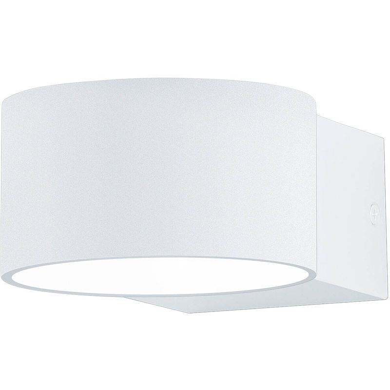 Foto van Led wandlamp - trion lapaco - 4w - warm wit 3000k - rond - mat wit - aluminium - osram leds