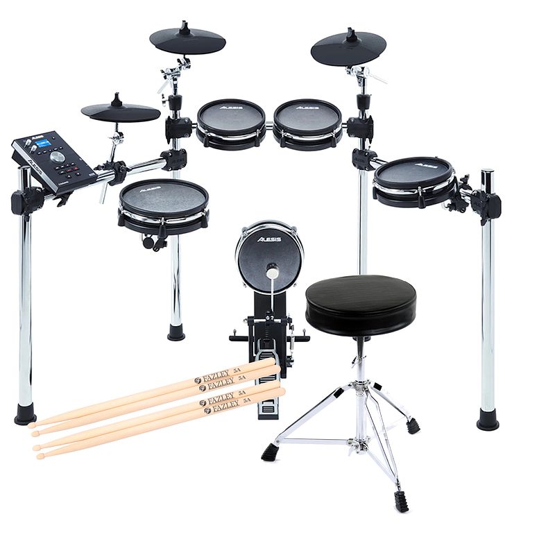 Foto van Alesis command mesh elektronisch drumstel + drumkruk + 2x 5a stokken