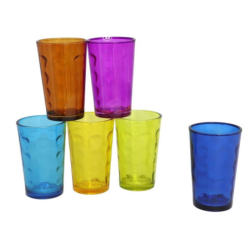 Foto van Set van 6x stuks gekleurde waterglazen/drinkglazen van 237 ml - drinkglazen