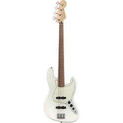 Foto van Fender player jazz bass fl polar white pf