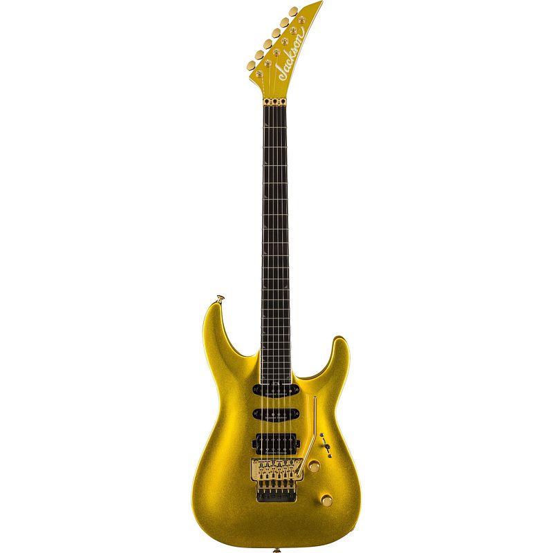 Foto van Jackson pro plus series soloist sla3 eb gold bullion elektrische gitaar met gigbag