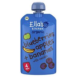 Foto van Ella's kitchen blauwe bessen, appels, bananen 4+ bio 120g bij jumbo