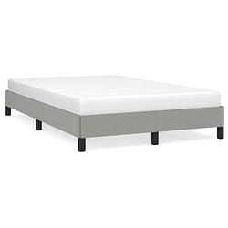 Foto van The living store bedframe - lichtgrijs - 203 x 123 x 25 cm - stof - multiplex