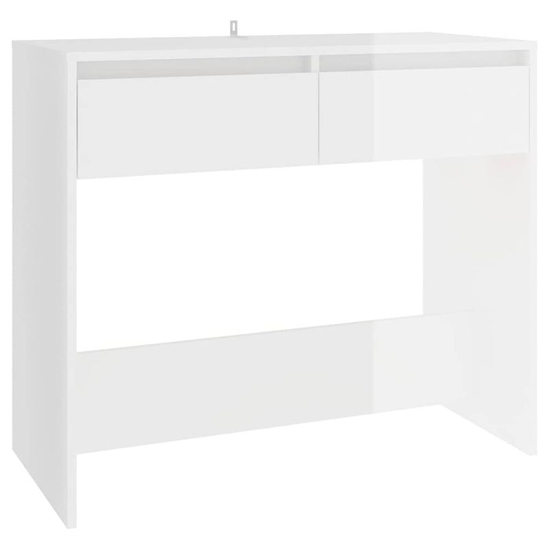 Foto van The living store consoletafel - hoogglans wit - 89 x 41 x 76.5 cm - 2 lades