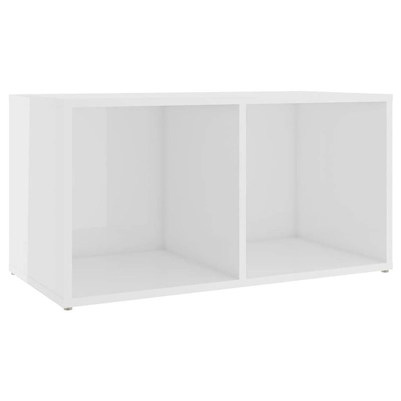 Foto van The living store televisiekast trendy - 72 x 35 x 36.5 cm - hoogglans wit - met 2 vakken