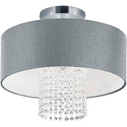Foto van Led plafondlamp - plafondverlichting - trion kong - e14 fitting - rond - mat zilver - aluminium