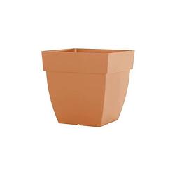 Foto van Artevasi capri vierkante bloempot - 30 l - 35 x 35 x 35 cm - helder terracotta