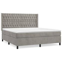 Foto van The living store boxspringbed - fluweel - 180 x 200 - pocketvering - middelharde ondersteuning