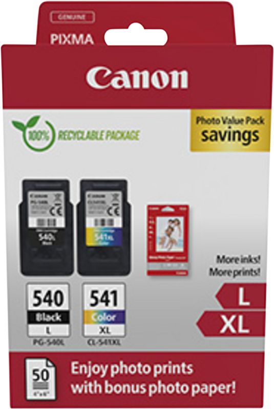 Foto van Canon pg540l x2/cl541 xl cartridges combo pack