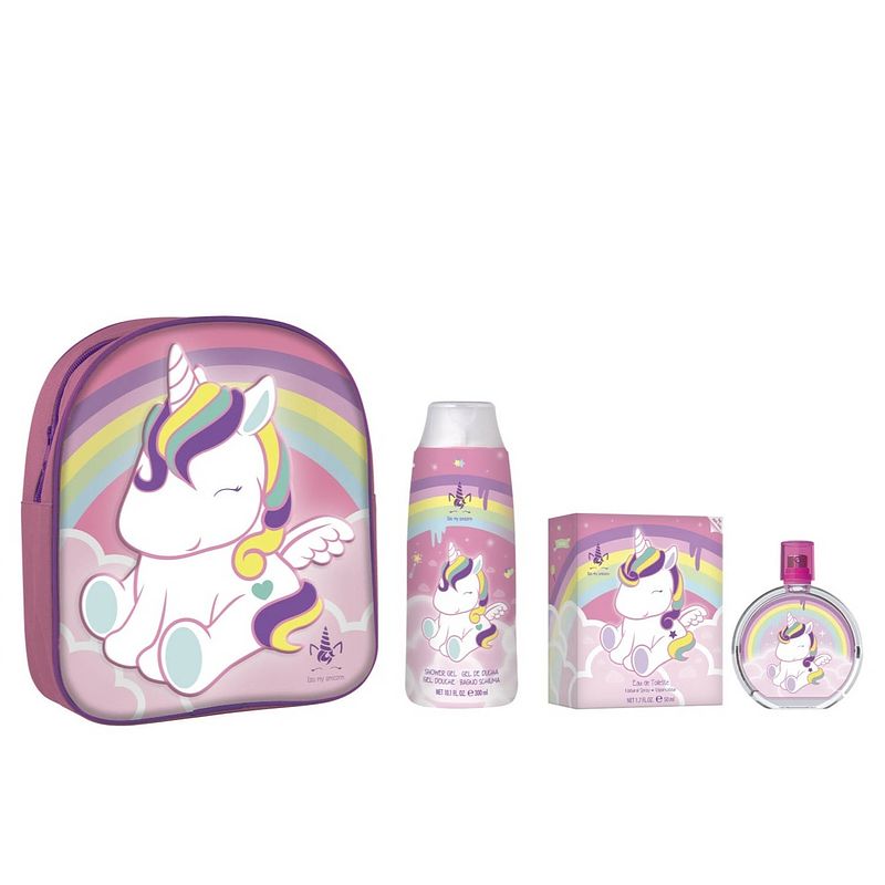 Foto van Eau my unicorn geschenkset - eau de toilette 50 ml & douchegel 300 ml - met rugzak