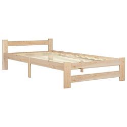 Foto van The living store bedframe - massief grenenhout - 204 x 107 x 55 cm - geschikt voor 100 x 200 cm matras - montage