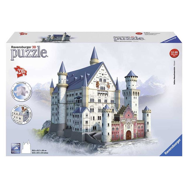 Foto van Ravensburger 3d puzzel neuschwanstein - 216 stukjes