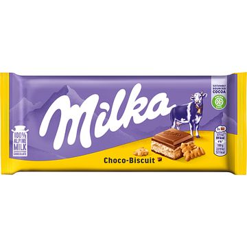 Foto van Milka chocolade reep chocobiscuit 100g bij jumbo