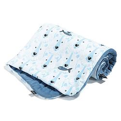 Foto van La millou - deken light medium (80x100) - arctic bear - denim